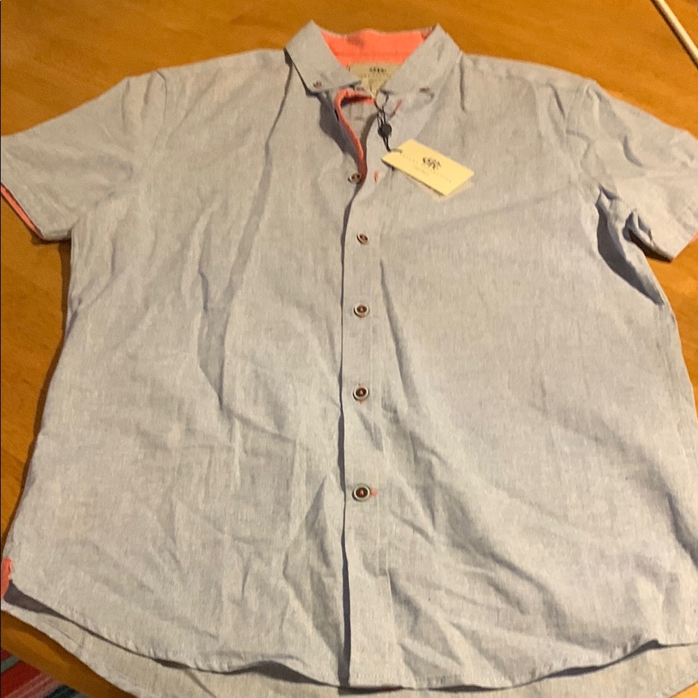 Report Collection Blue Button Down Shirt Casual Style
